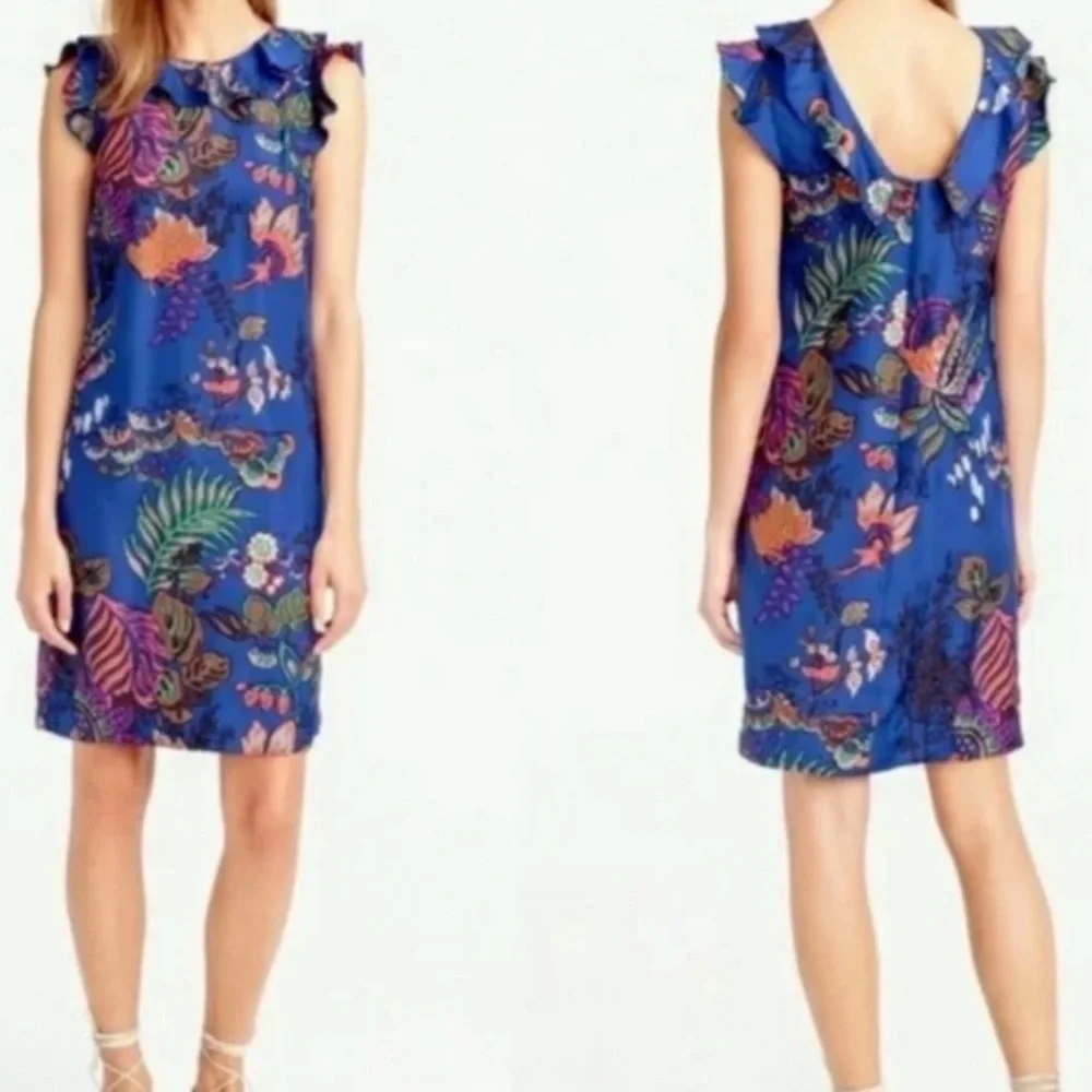 J Crew silk ruffled sheath dress, size 4 - Picture 2 of 7